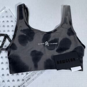 Rawgear Grey Black Tie Dye Wireless Pullover Sports Bra Size Small NWT